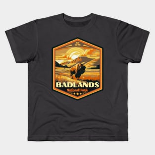 Badlands National Park Vintage WPA Style National Parks Art Kids T-Shirt